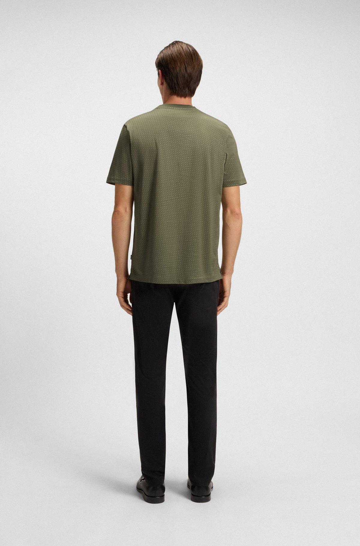 Mercerized-cotton T-shirt with two-tone monograms Product Image