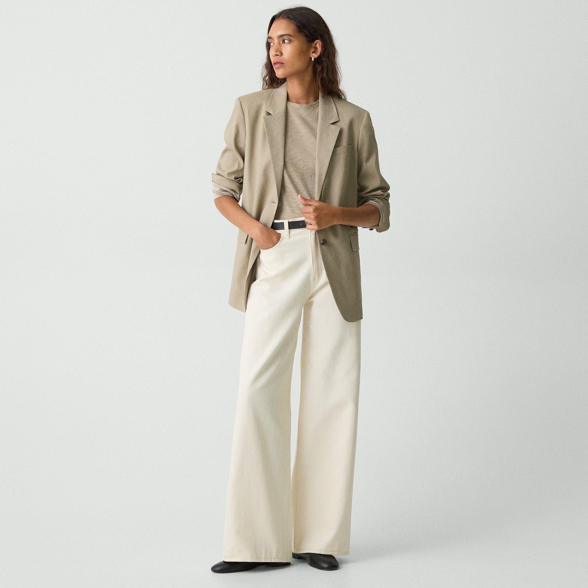 Linen-Blend Boyfriend Tee | Theory Product Image