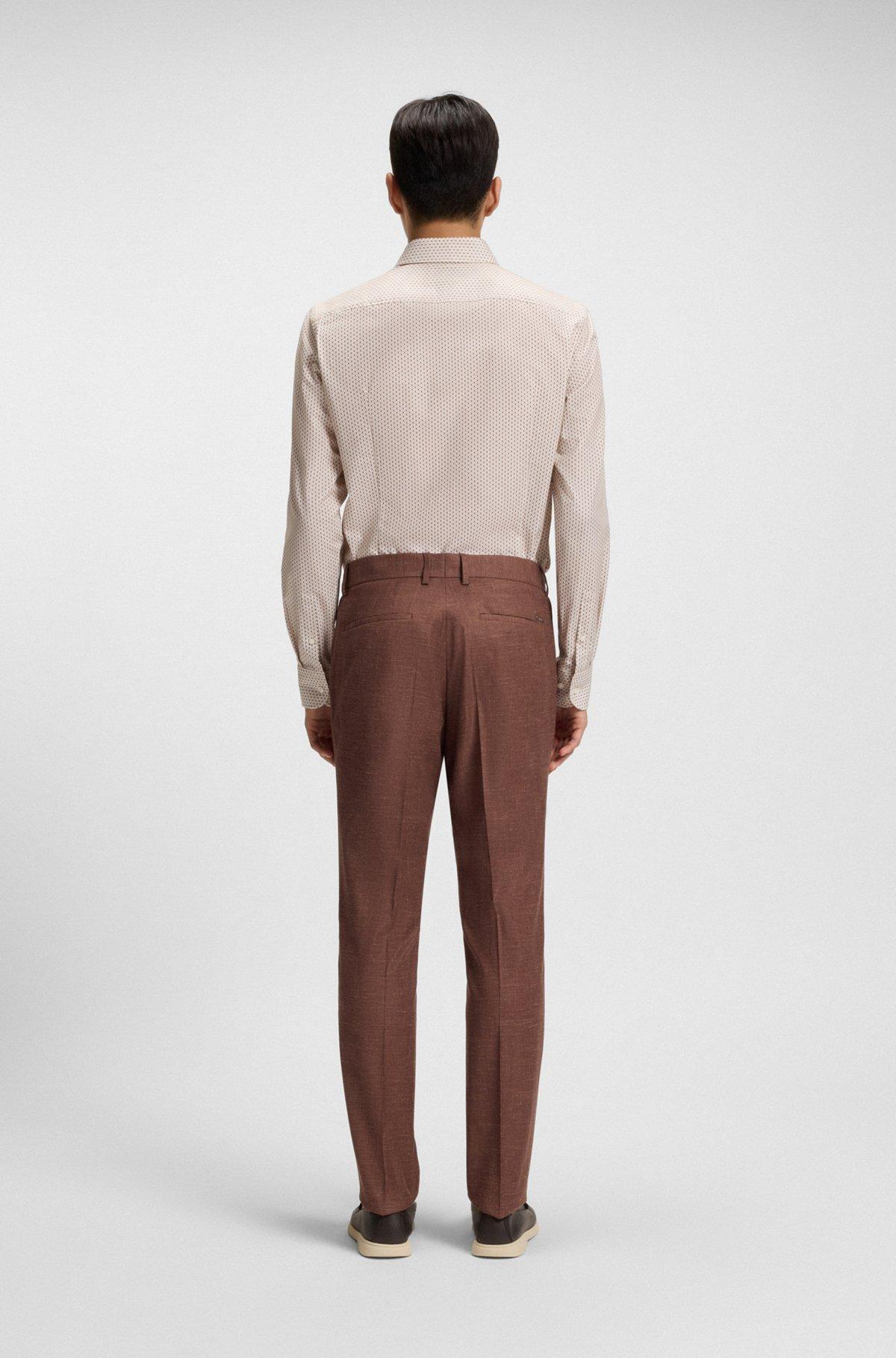 Slim-fit trousers in patterned stretch fabric Product Image