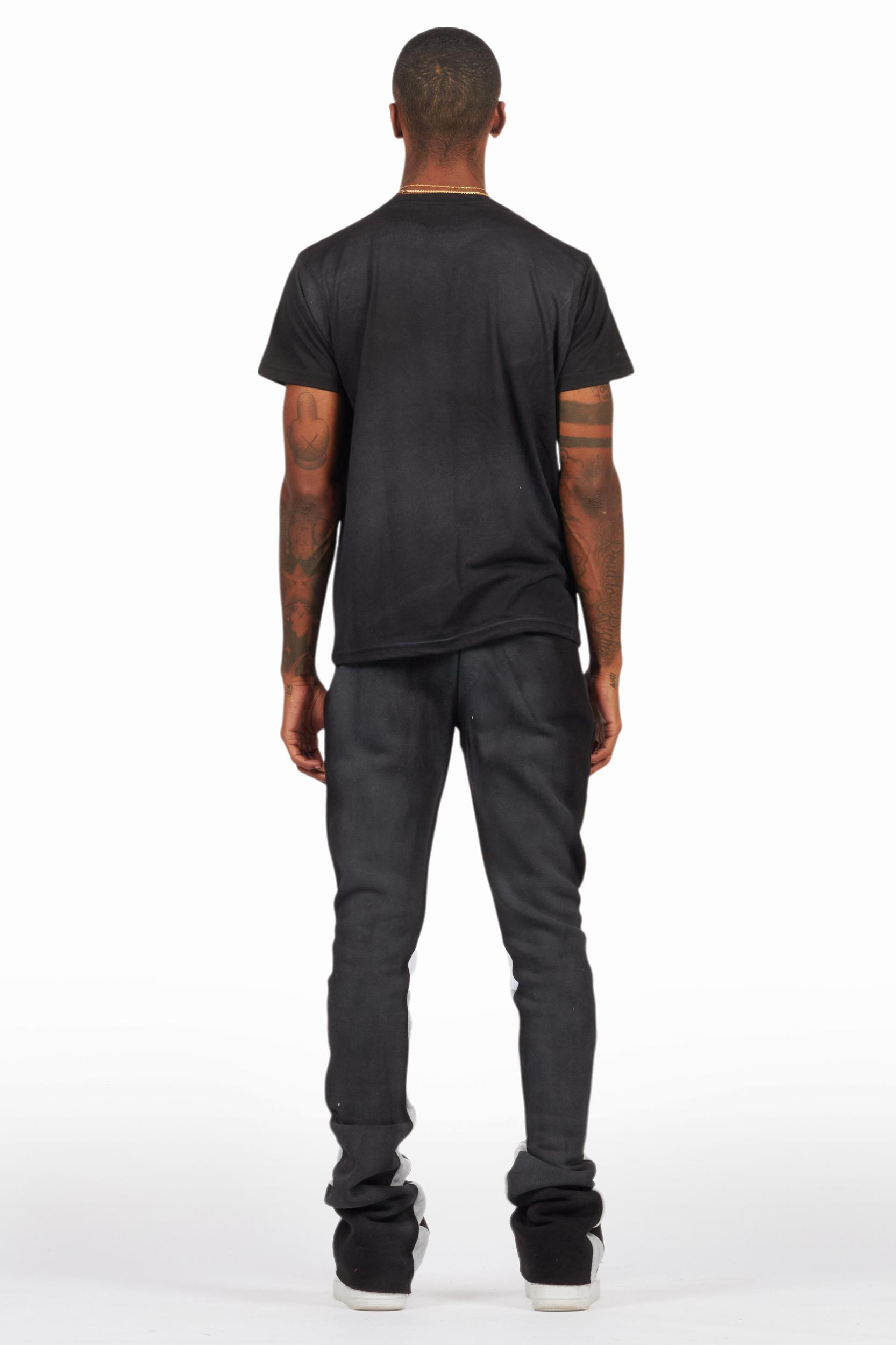 Amos Black T-Shirt/Stacked Flare Track Set Male Product Image