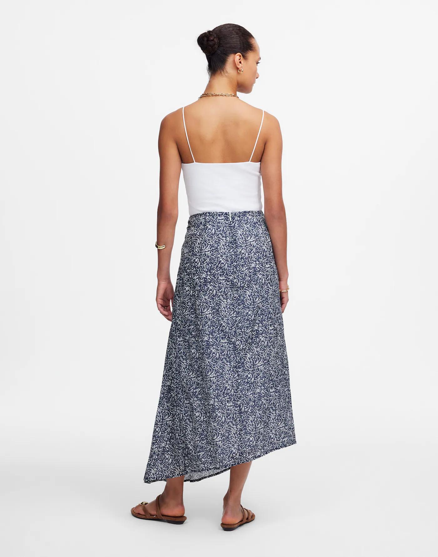 Ruched Asymmetric Midi Skirt Product Image