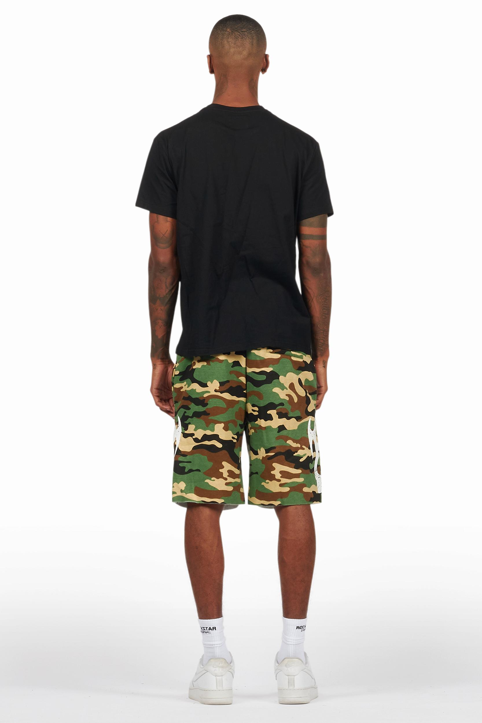 Members Black/Camo T-Shirt/Short Set Male Product Image