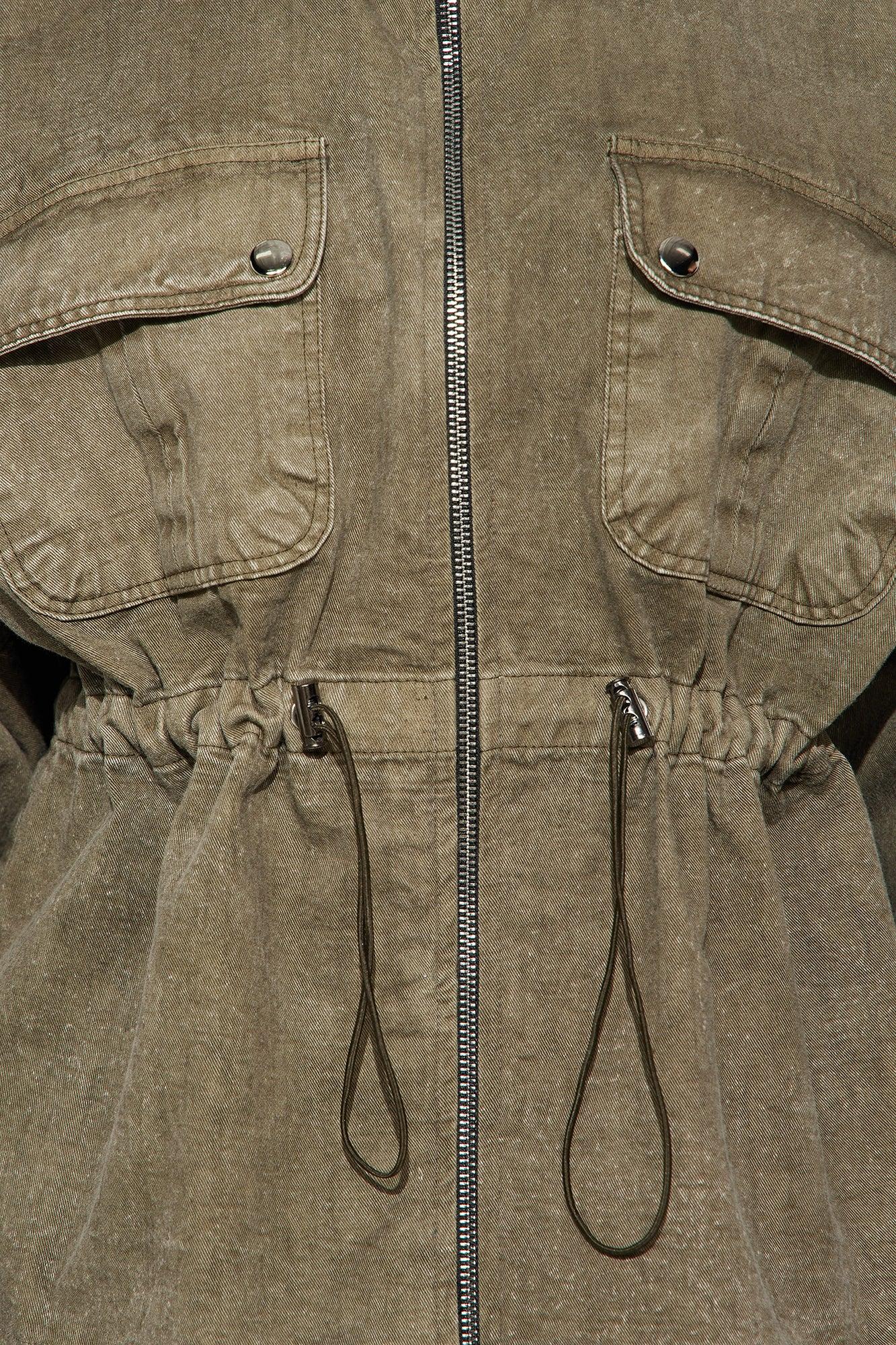 Rocky Washed Utility Jacket - Olive Female Product Image