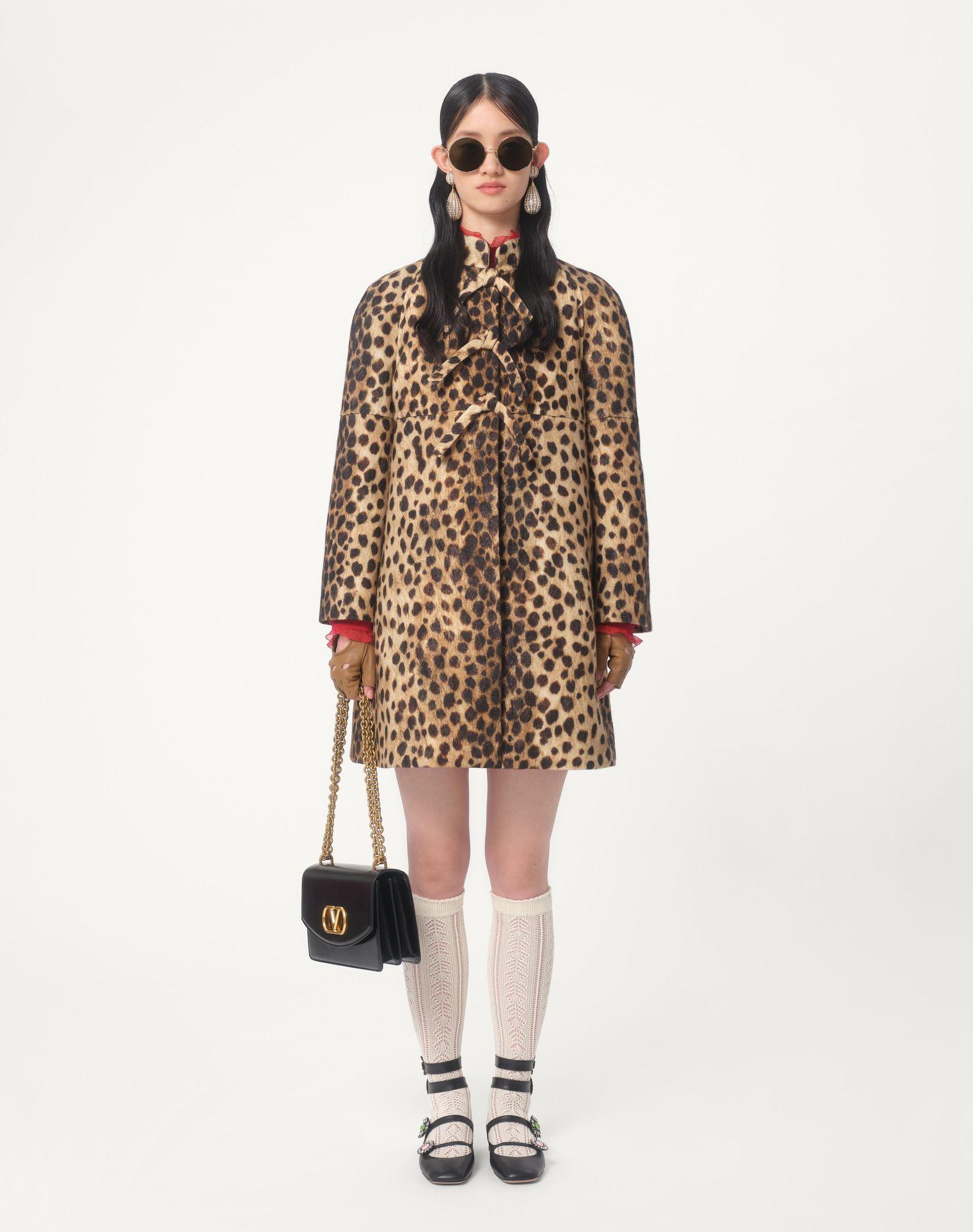 Jaguar Spots Printed Wool Cloth Coat  Product Image