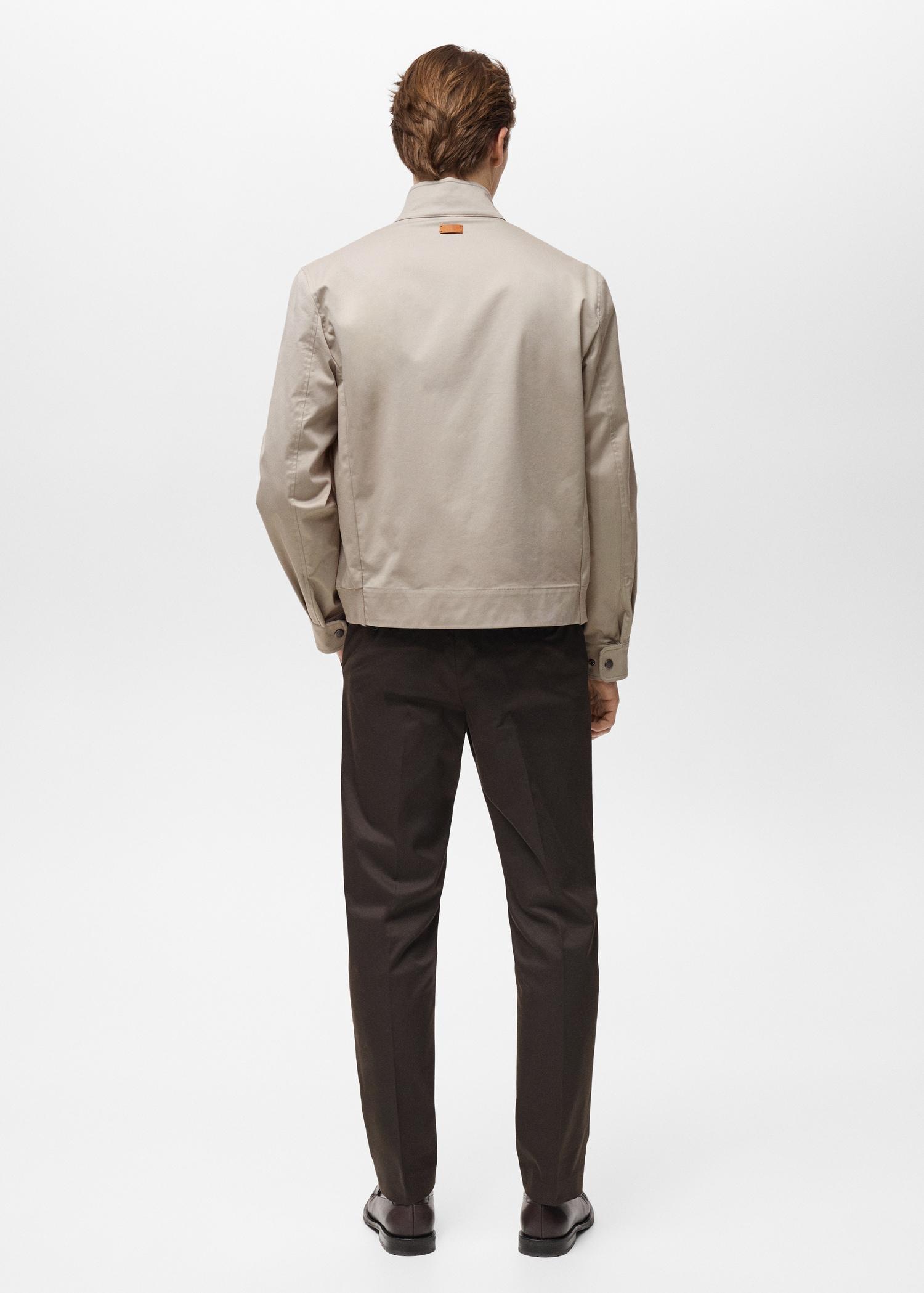 Water-repellent cotton jacket - Men | MANGO USA Product Image