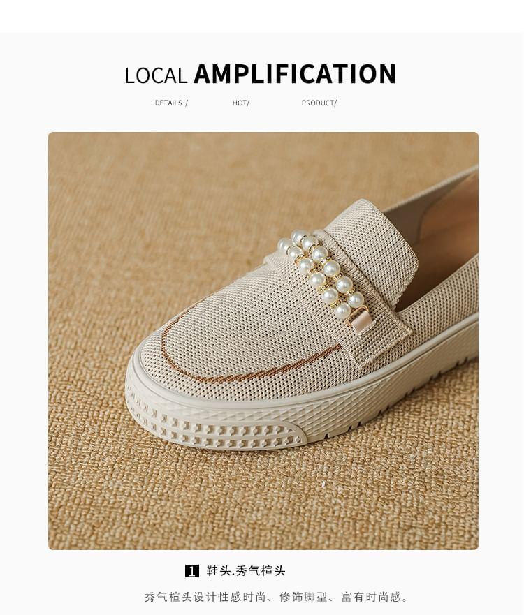 Faux Pearl Platform Slip-Ons Product Image