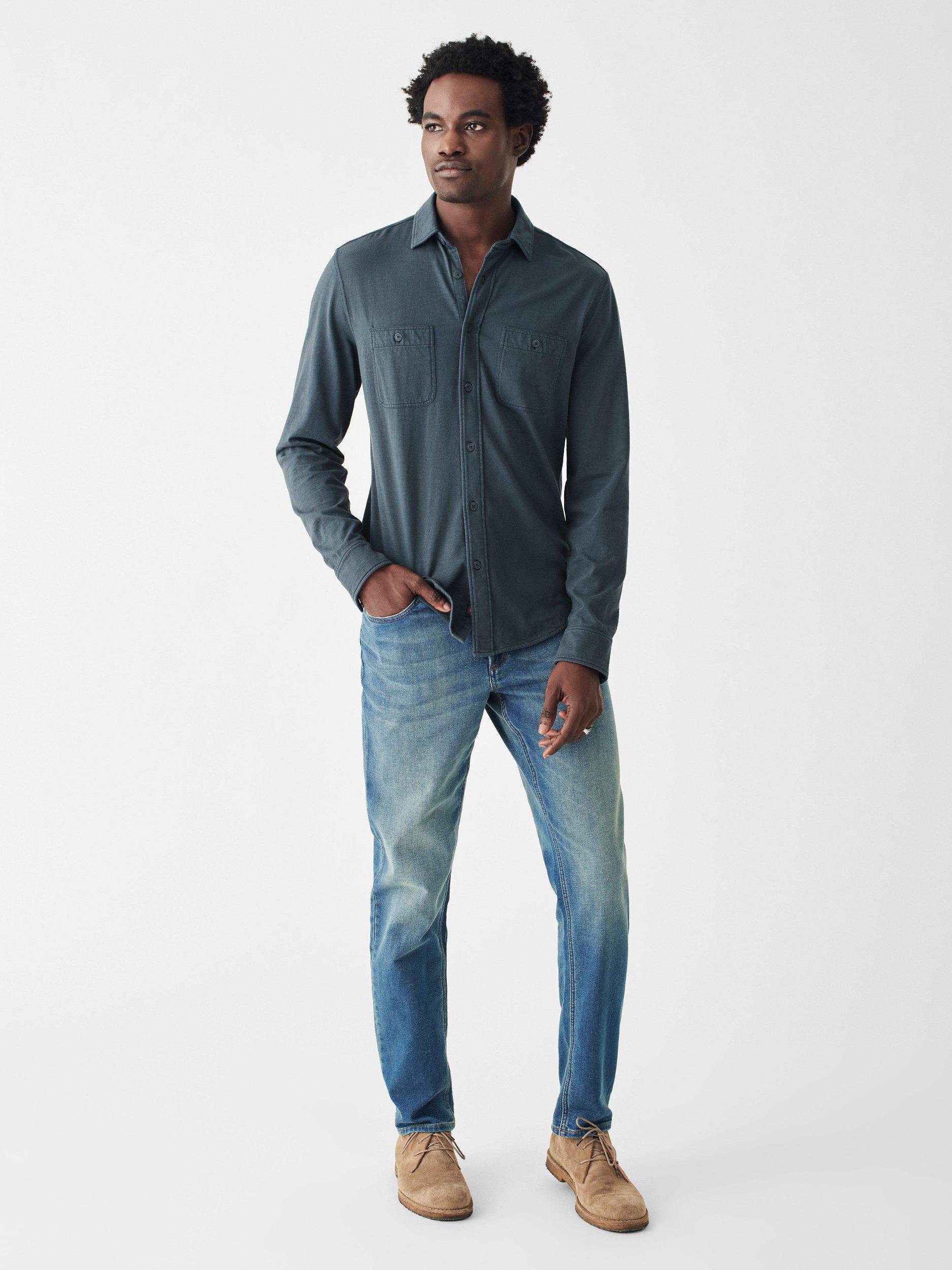 Sunwashed Knit Shirt - Blue Nights Male Product Image