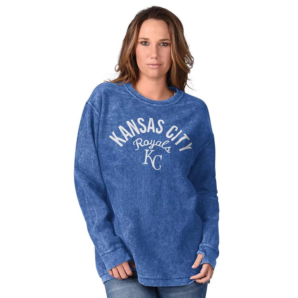 Women's G-III 4Her by Carl Banks Royal Kansas City Royals Comfy Cord Pullover Sweatshirt, Size: Small, Blue Product Image