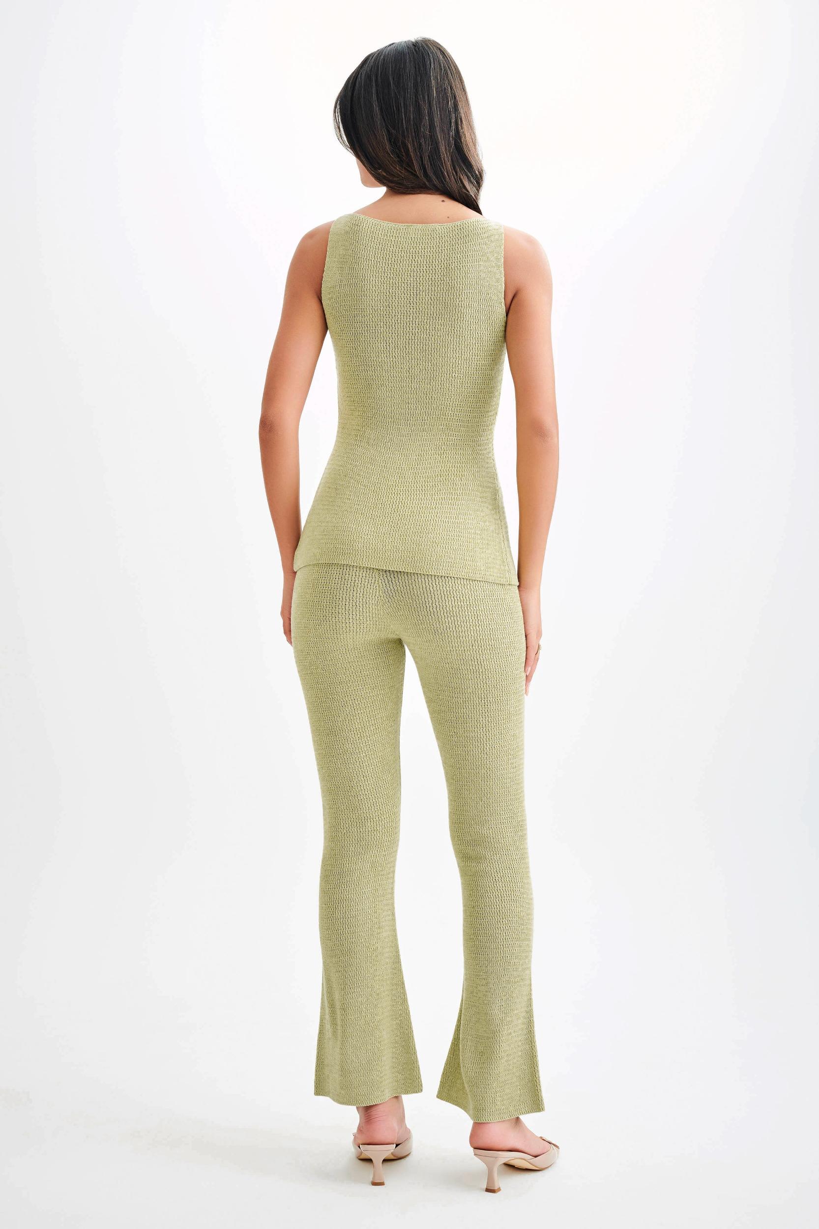 Ridley Knit Tank Top With Split - Pastel Green Product Image