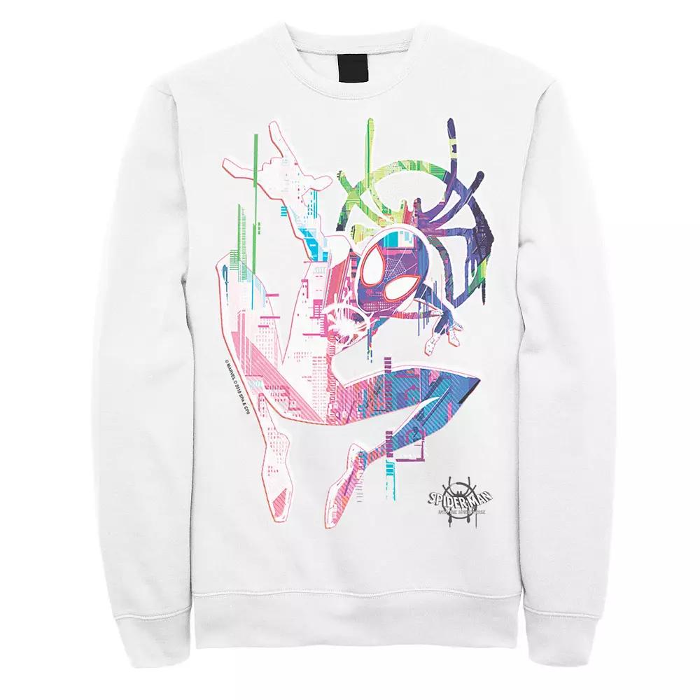 Men's Marvel Spiderverse Watercolor Spidey Pose Graphic Fleece Pullover,  Product Image