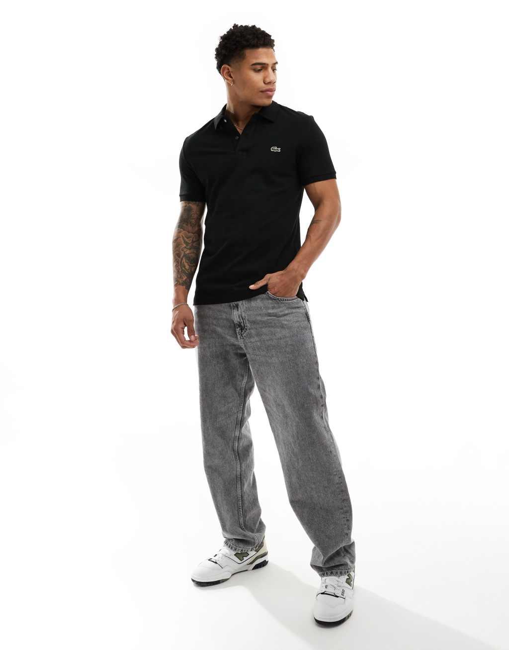 Lacoste slim fit pique polo in white Product Image