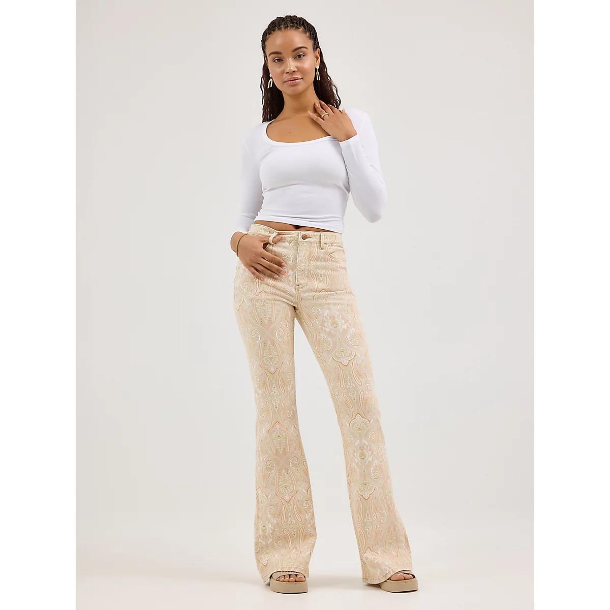 Women's Fierce Flare Print Jean in Jukebox Mama Product Image