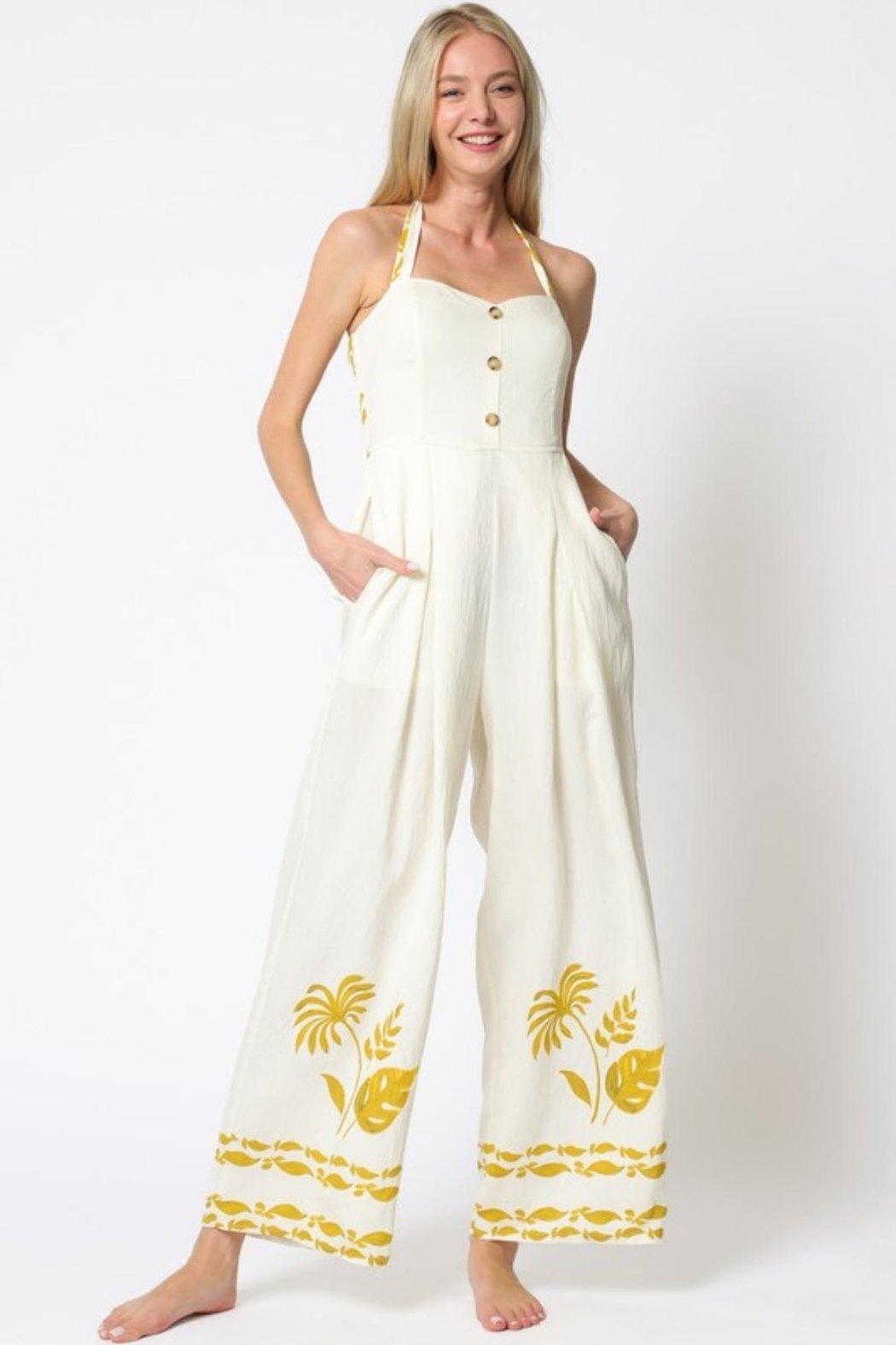 Printed Halter Jumpsuit Product Image
