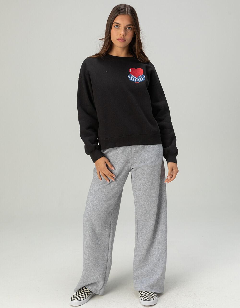 OBEY Heart Womens Crewneck Sweatshirt - BLACK Product Image
