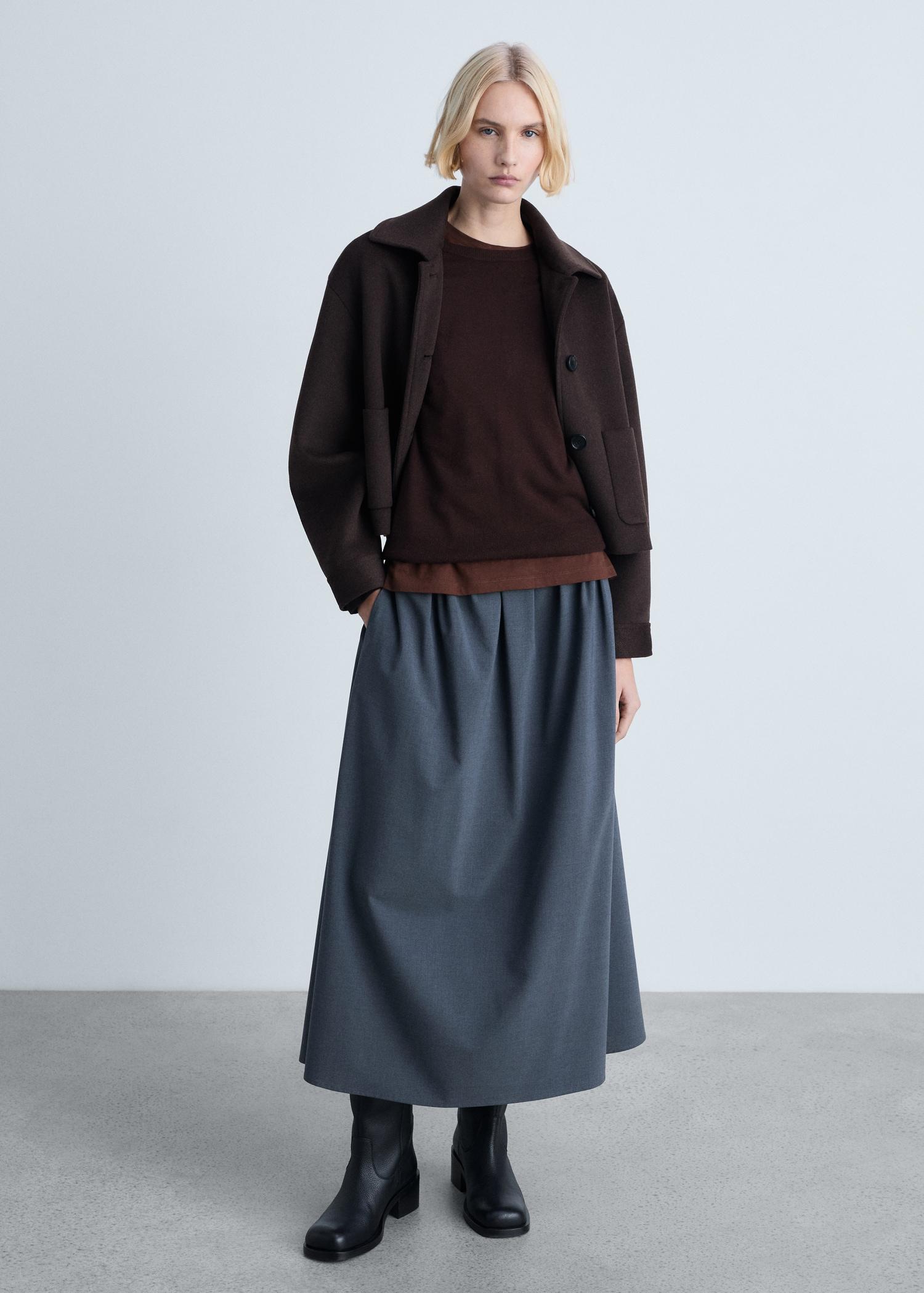 Wool-blend round-neck sweater - Women | MANGO USA Product Image