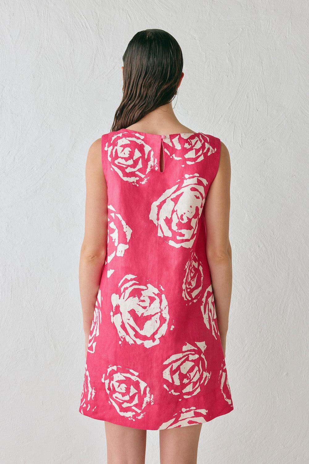 Aftersun Linen Mini Dress Rosa Product Image