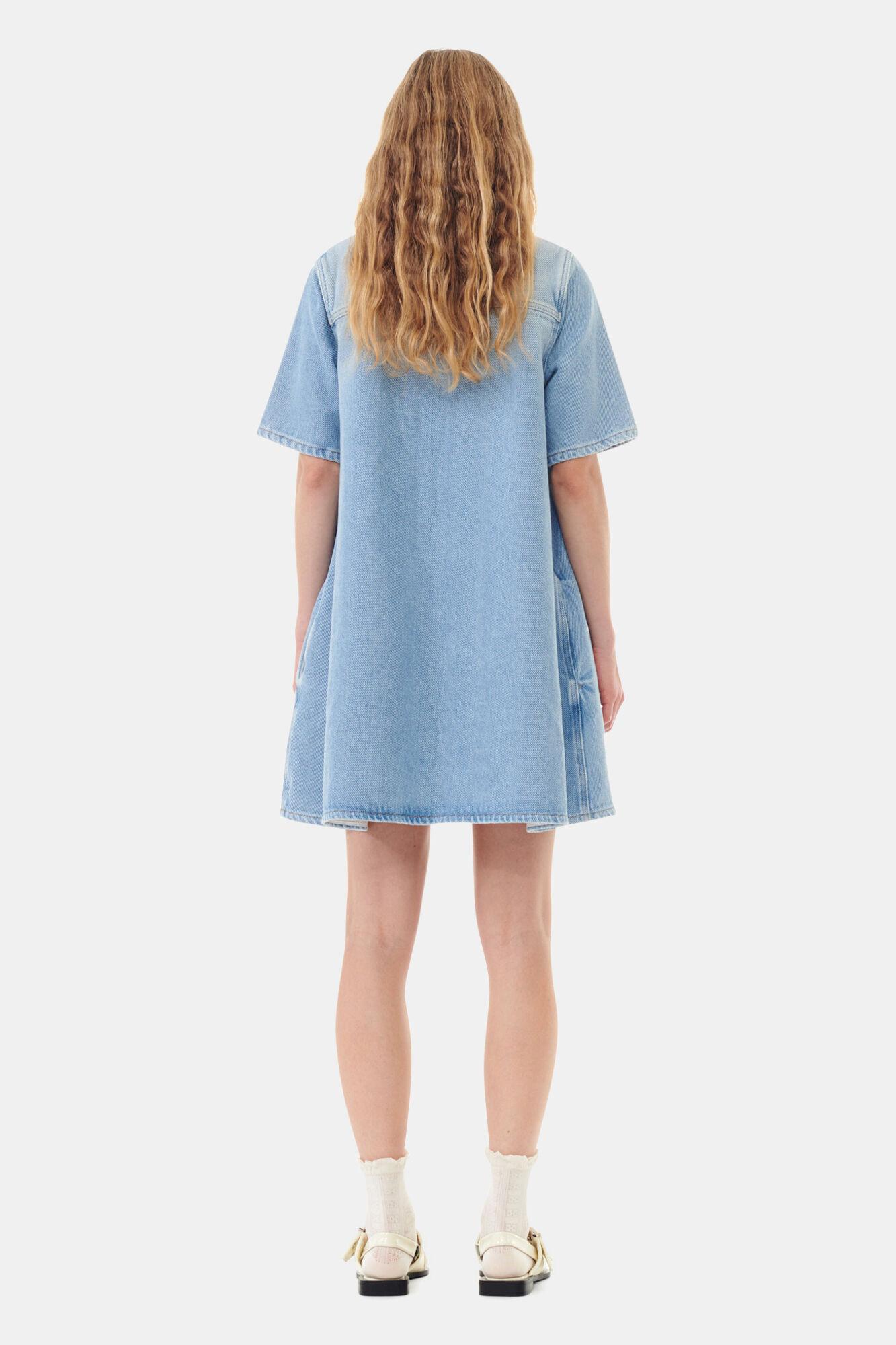 Light Blue Denim Mini Dress Product Image