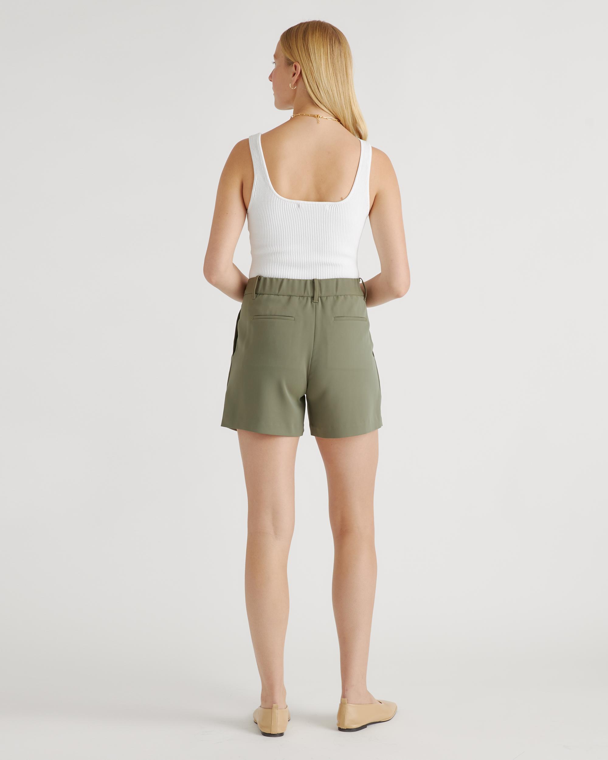 Quince | Women's Stretch Crepe Pleated Shorts Recycled Polyester Product Image