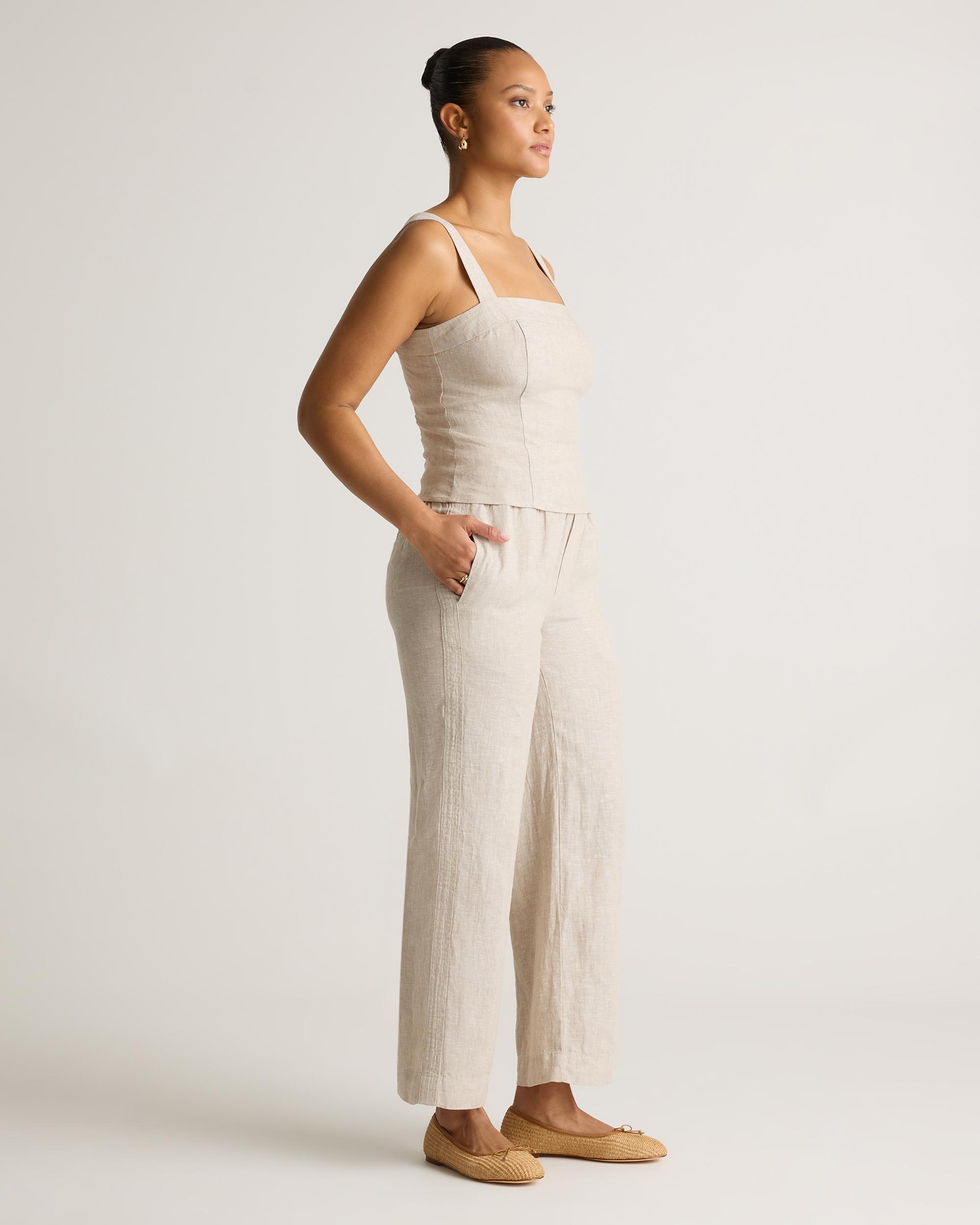 Quince | Women's 100% European Linen Fitted Tank Top Size XS Product Image