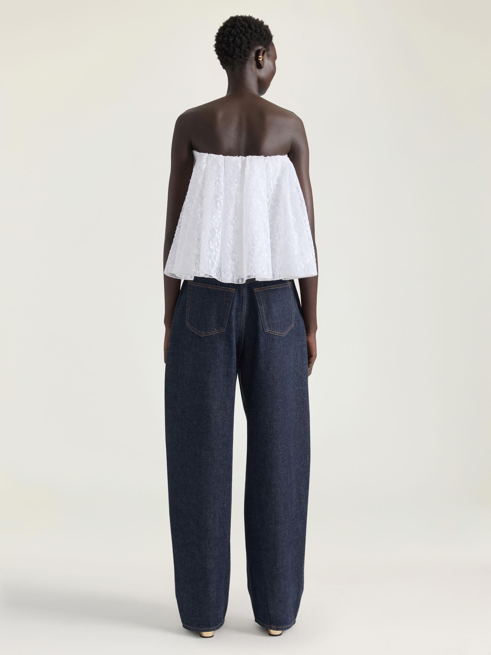 Bustier cape back top in lace Product Image