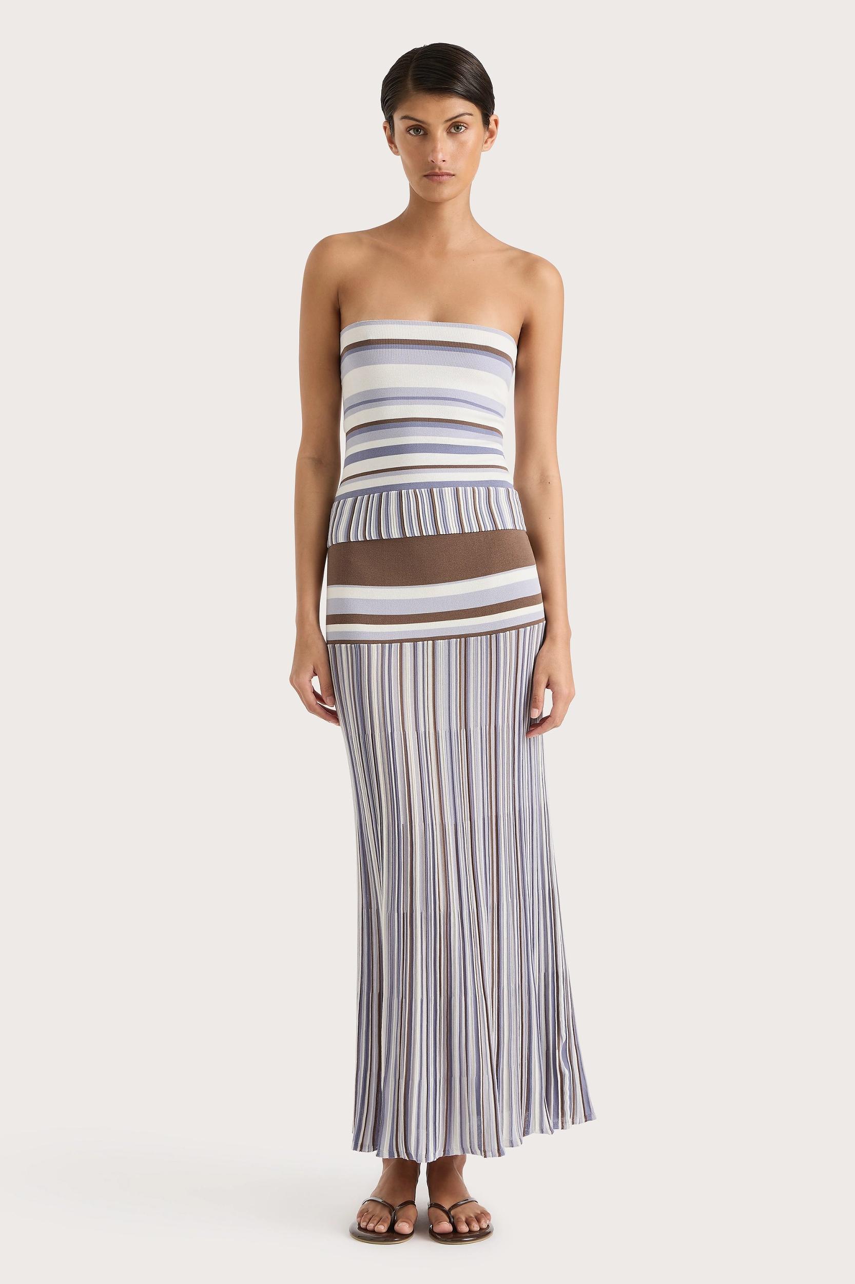 Citara Skirt Pale Blue Stripe Product Image