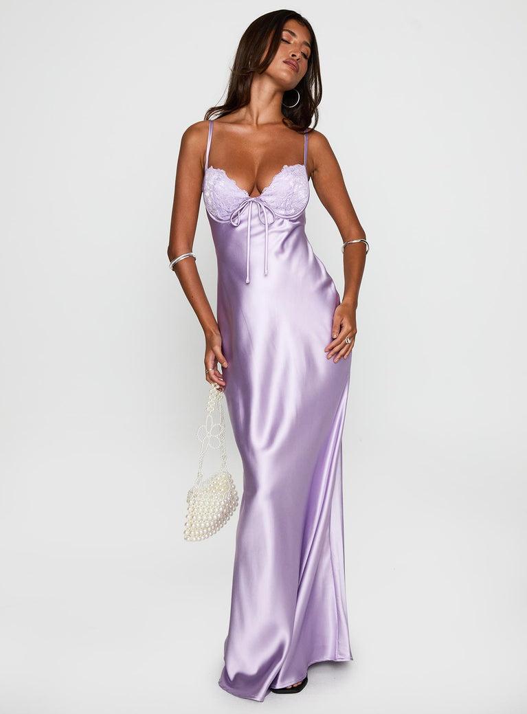 Fadyen Bias Cut Maxi Dress Lilac Product Image
