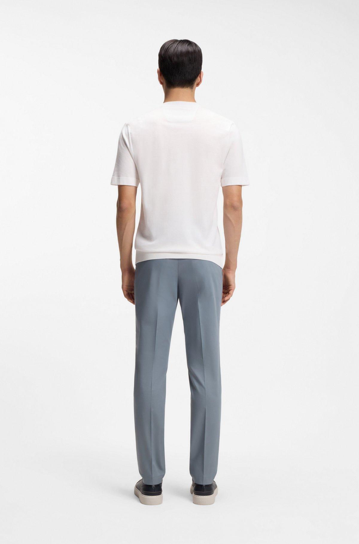 Cable-knit T-shirt in cotton and silk Product Image