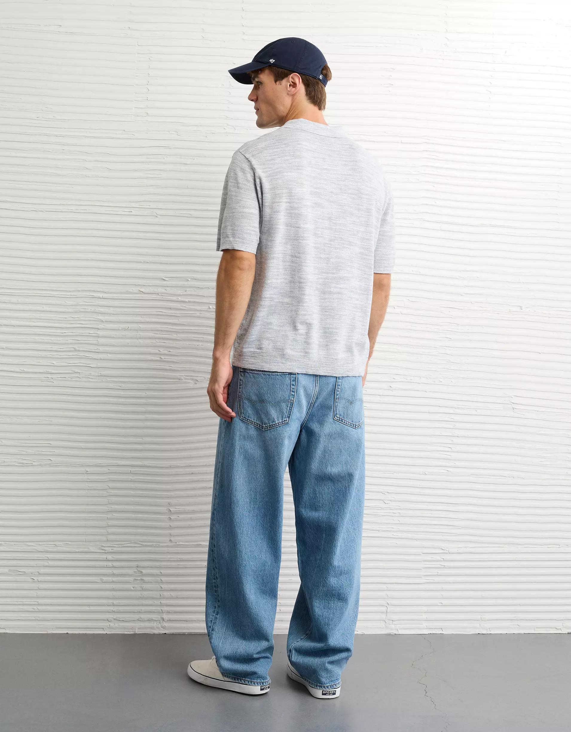 AE Space Dye Sweater Polo Shirt Product Image