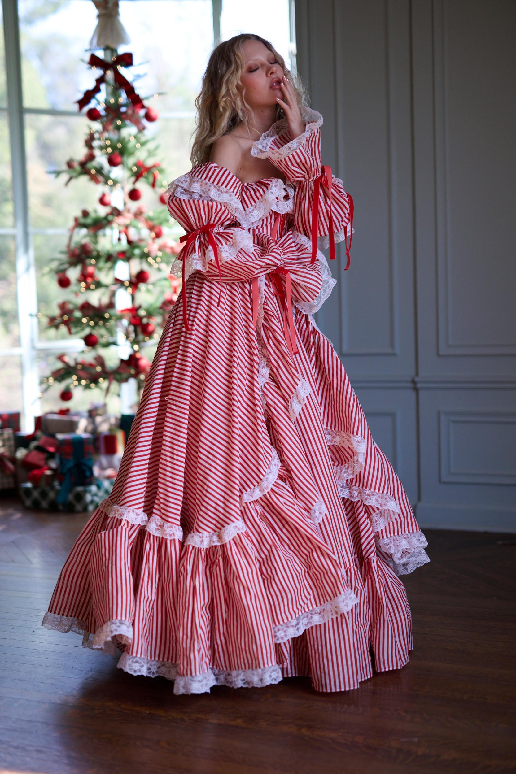 The Candy Stripe Waltz Gown Product Image