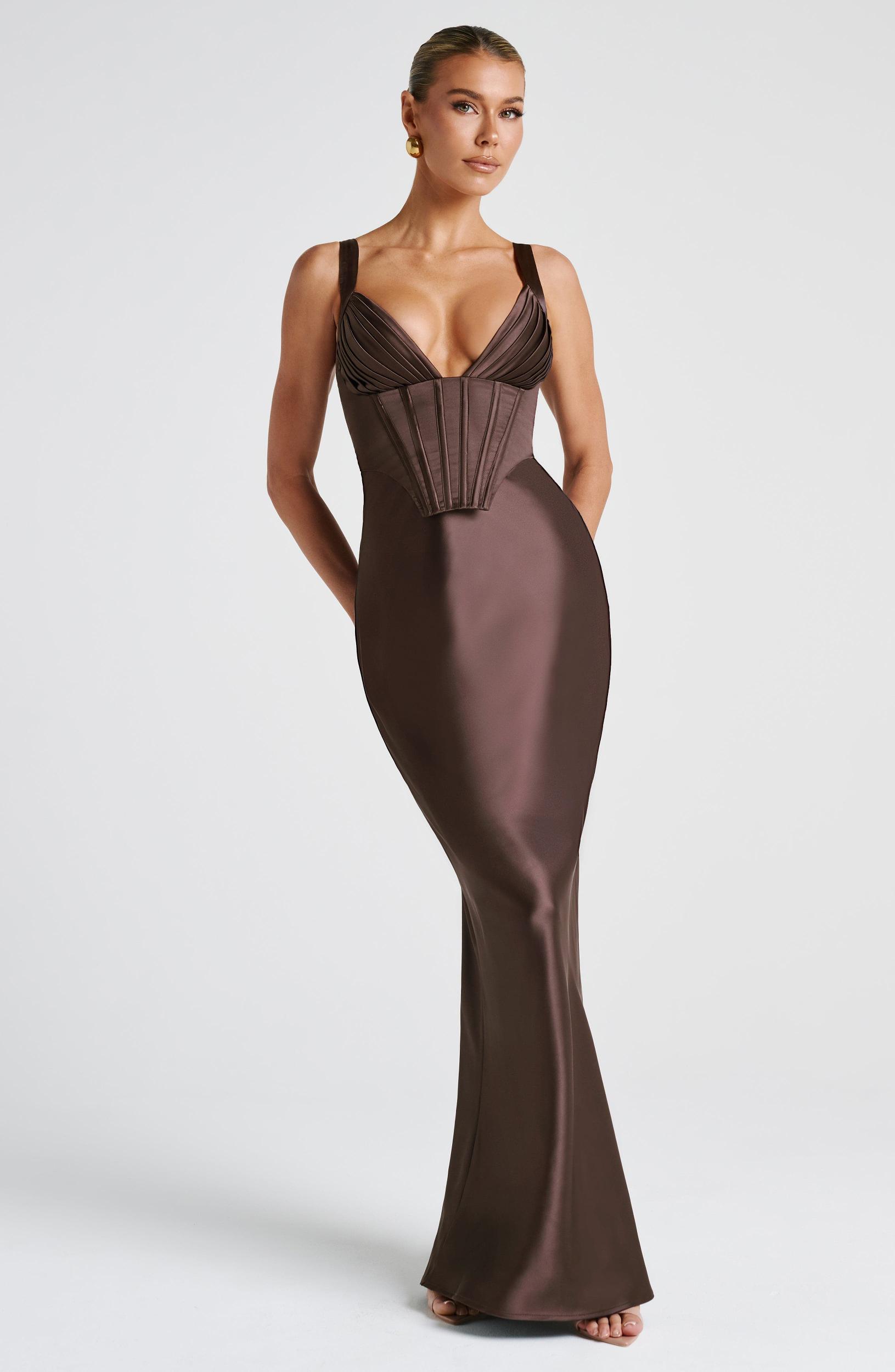 Shae Maxi Dress - Plum Brown Product Image