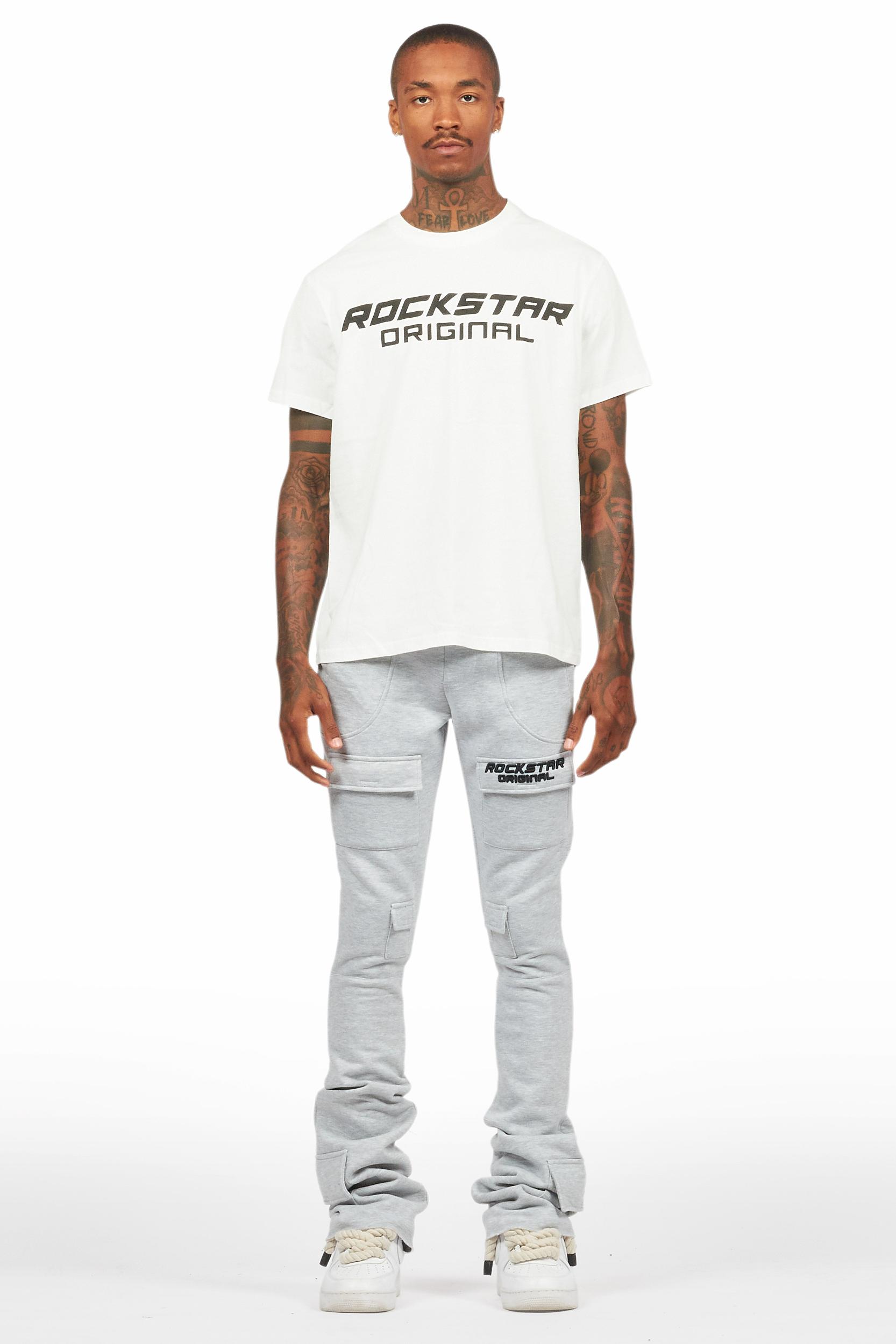 Connor Heather Grey T-Shirt/Stacked Flare Track Set Male Product Image