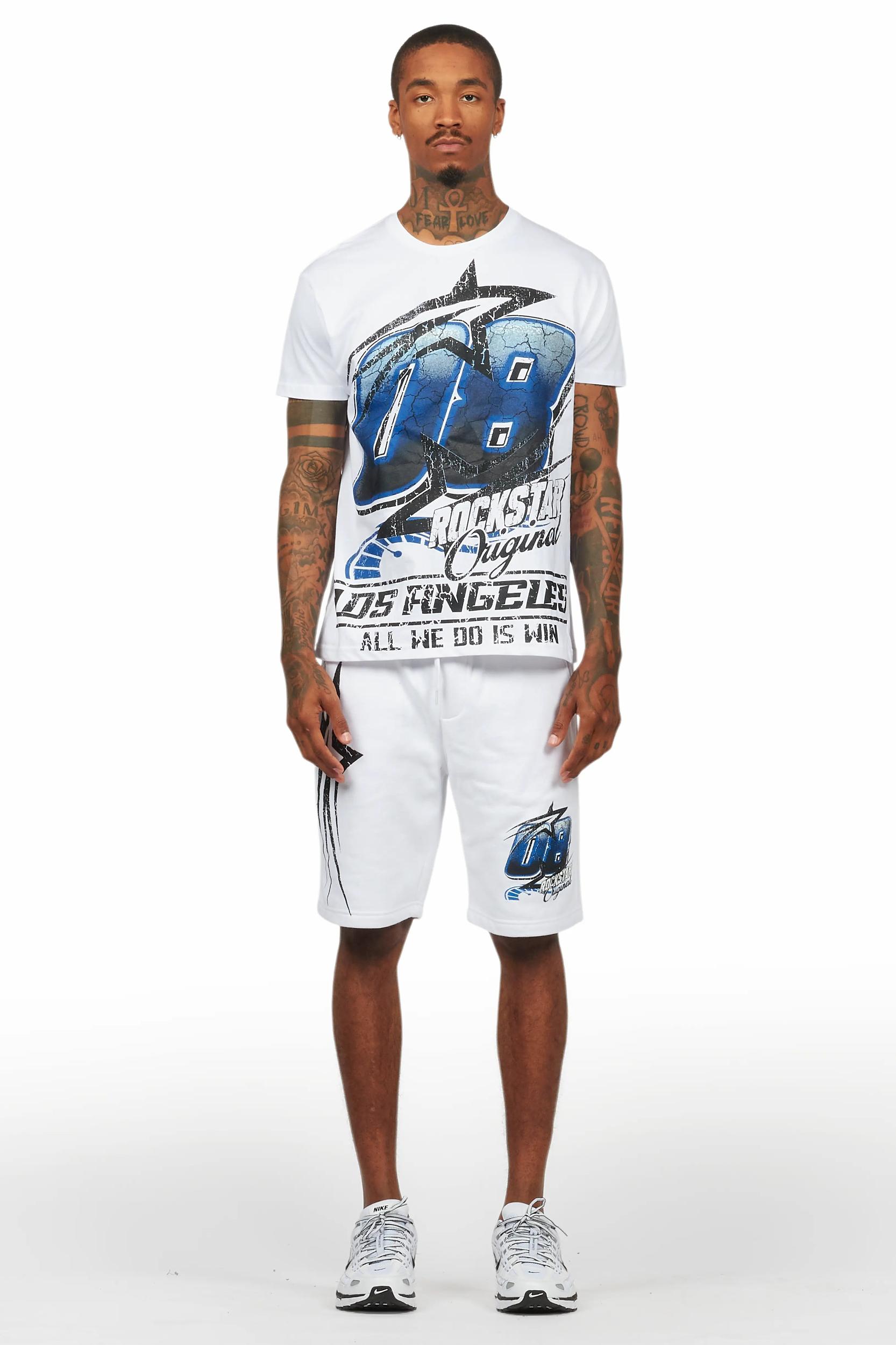 Kastell White/Blue T-Shirt Short Set Male Product Image