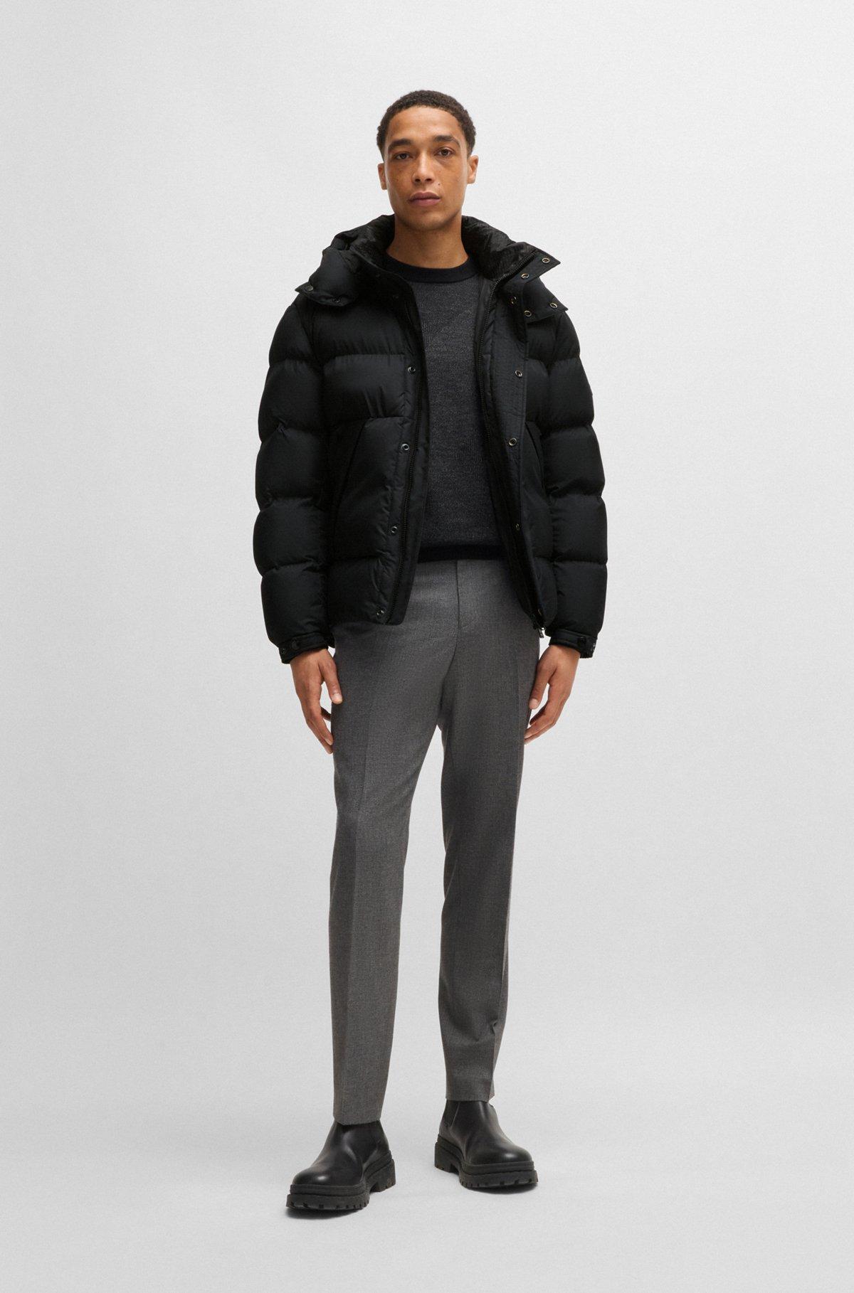 Water-repellent puffer jacket with detachable hood Product Image