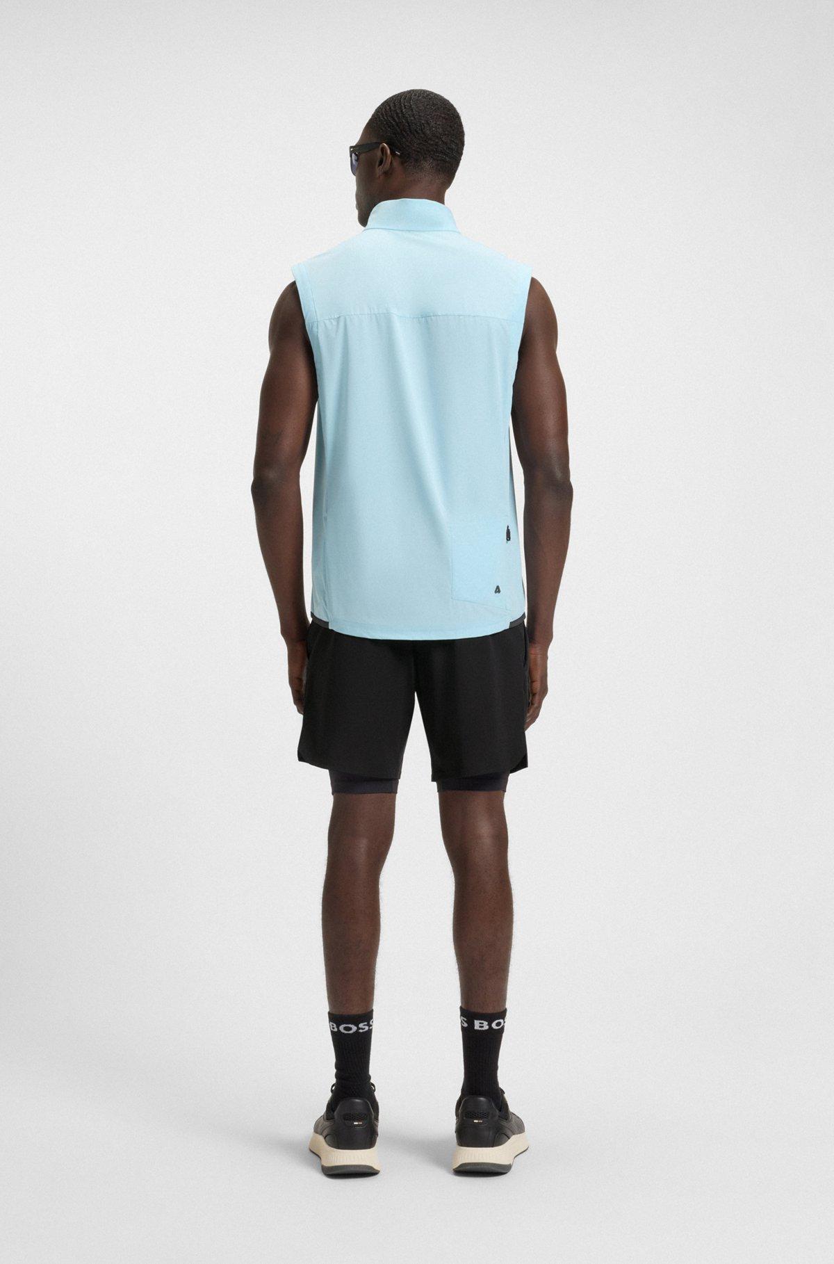 BOSS - Active double-layer shorts in quick-dry fabric - Black Product Image