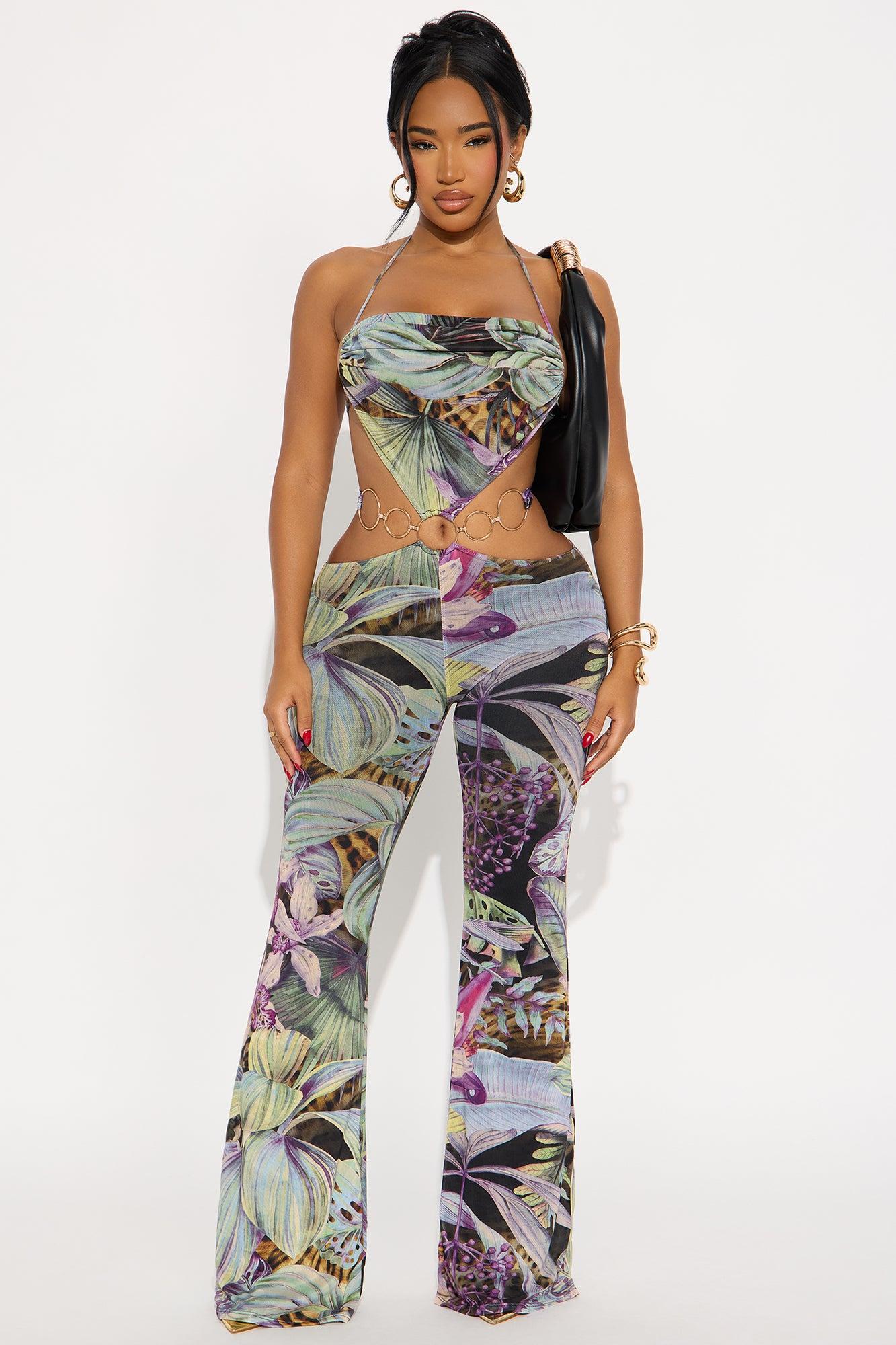 Jazlyn Mesh Halter Jumpsuit - Black/combo Female Product Image