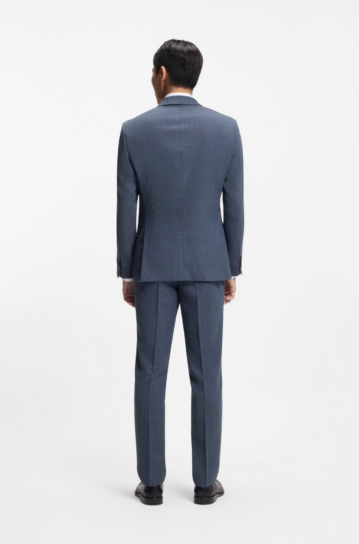 Patterned slim-fit jacket in stretch wool Product Image