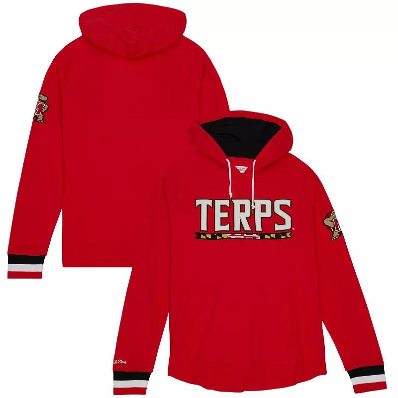 Men's Mitchell & Ness Red Maryland Terrapins Legendary Raglan Pullover Hoodie,  Product Image