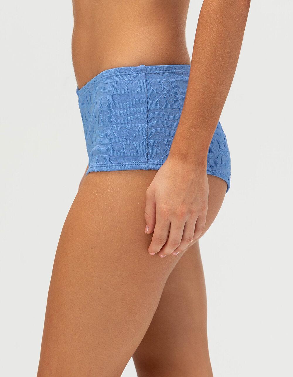 VOLCOM Coco Texture Boyshort Bikini Bottoms - BLUE Product Image