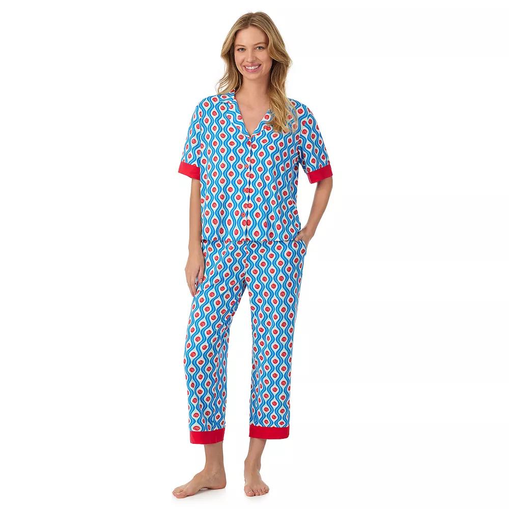 Women's Beauty Sleep Social Cozy Notch Pajama Top & Cropped Pajama Pants Pajama Set, Size: Large, Dont Be Shellfish Product Image
