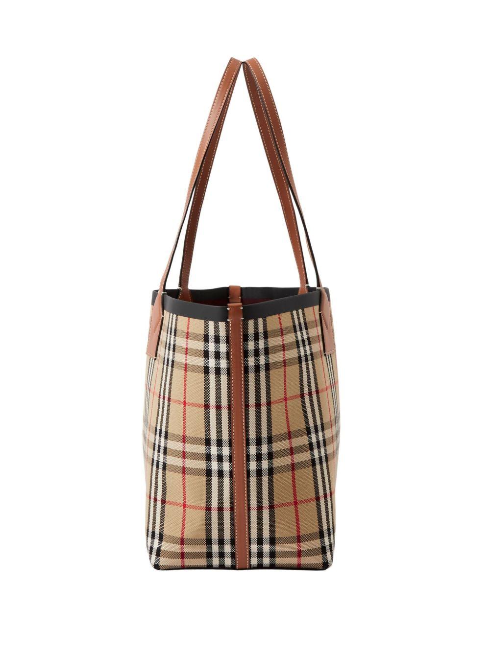 medium London check-pattern tote bag Product Image