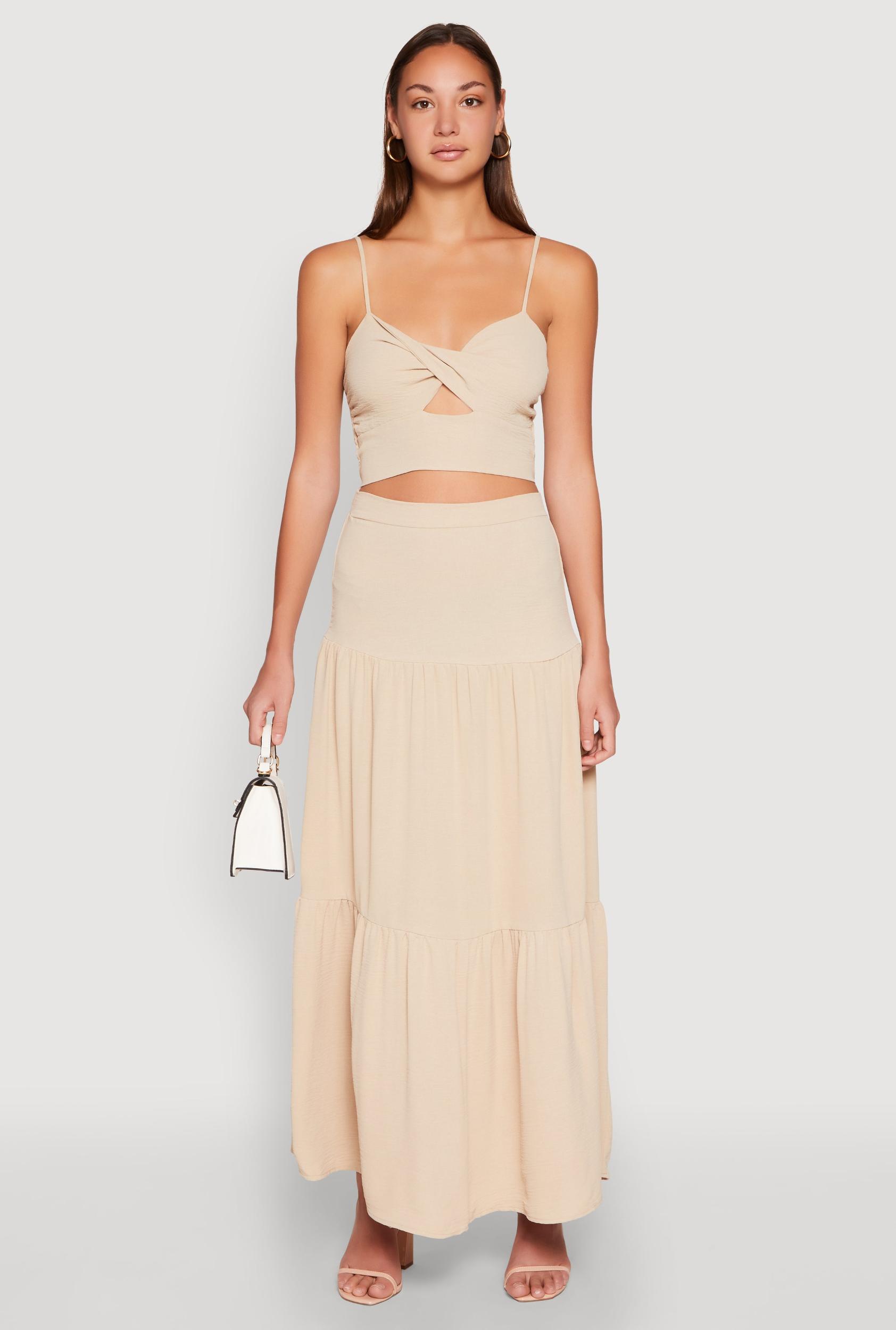 Womens Airy Tiered Maxi Skirt Product Image