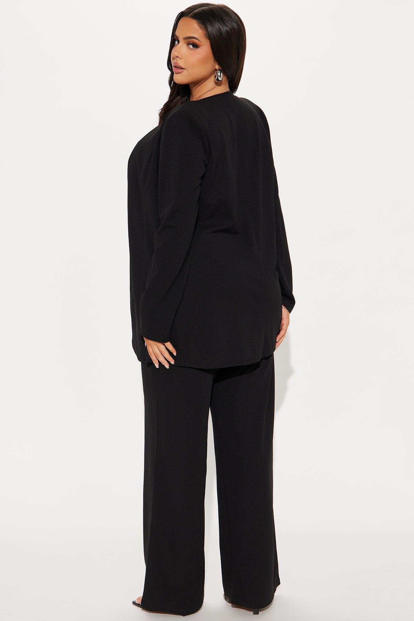 Payin' It Forward Wide Leg Pant Set - Black Product Image