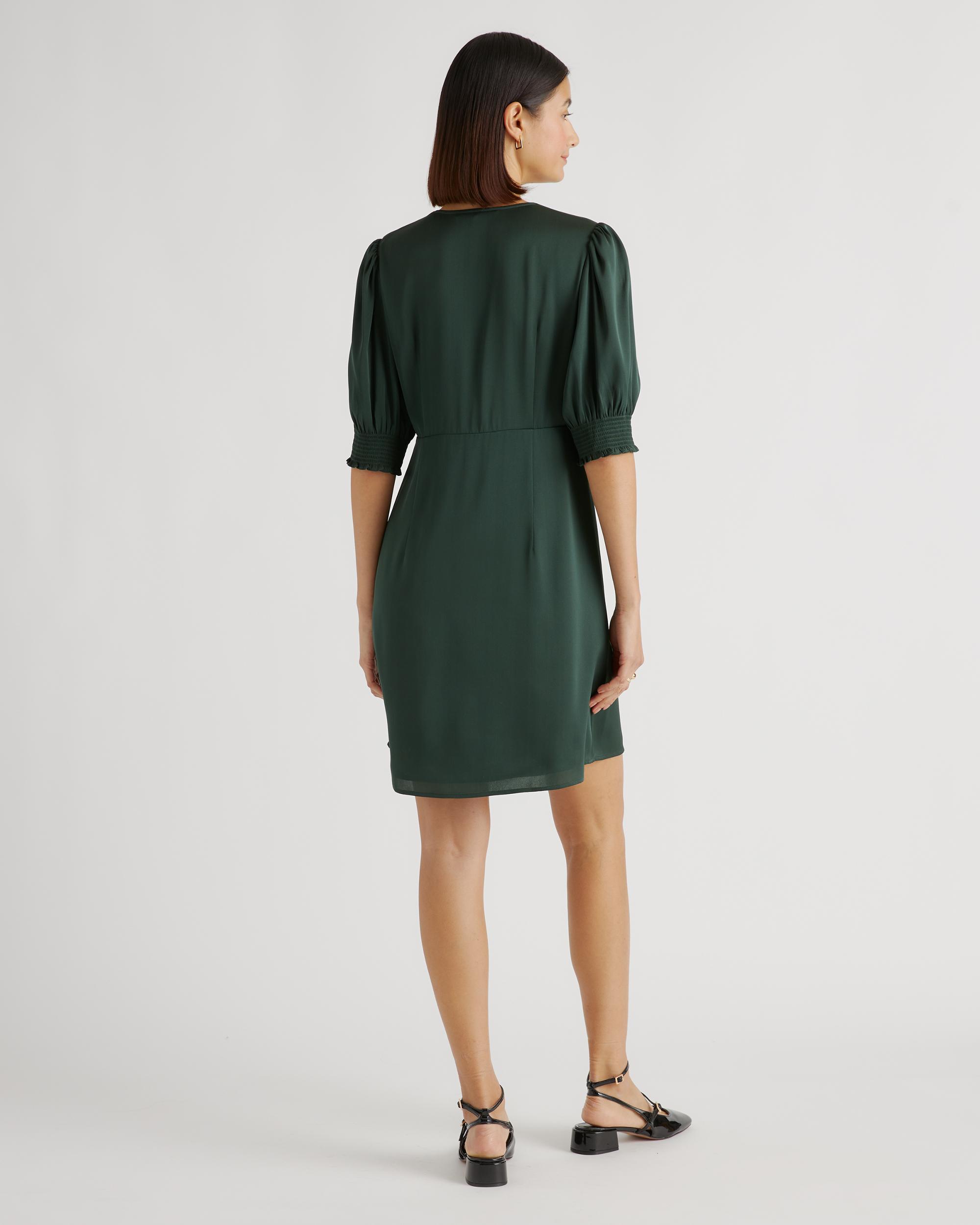 Quince | Women's Washable Stretch Silk Puff Sleeve Mini Dress Size XL, Mulberry Silk Product Image