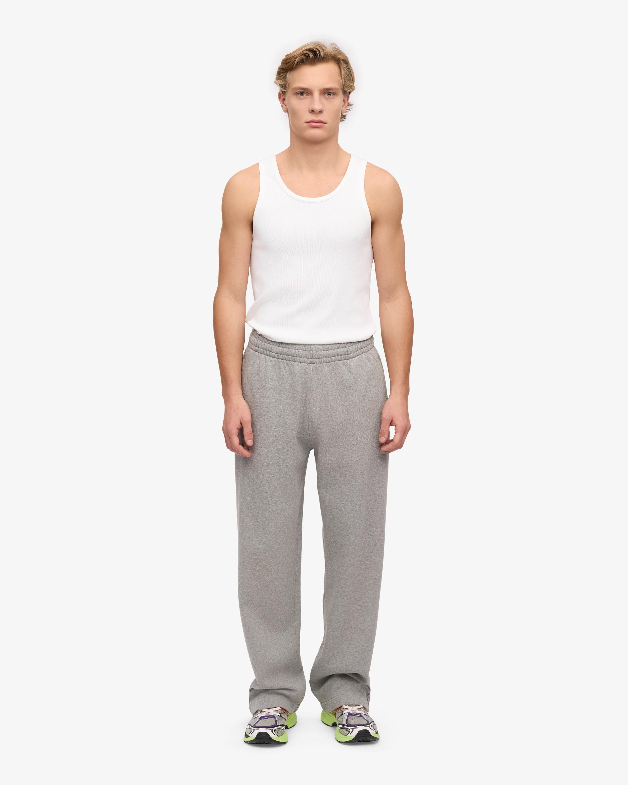 Organic Straight Leg Sweatpants - Heather Grey Product Image