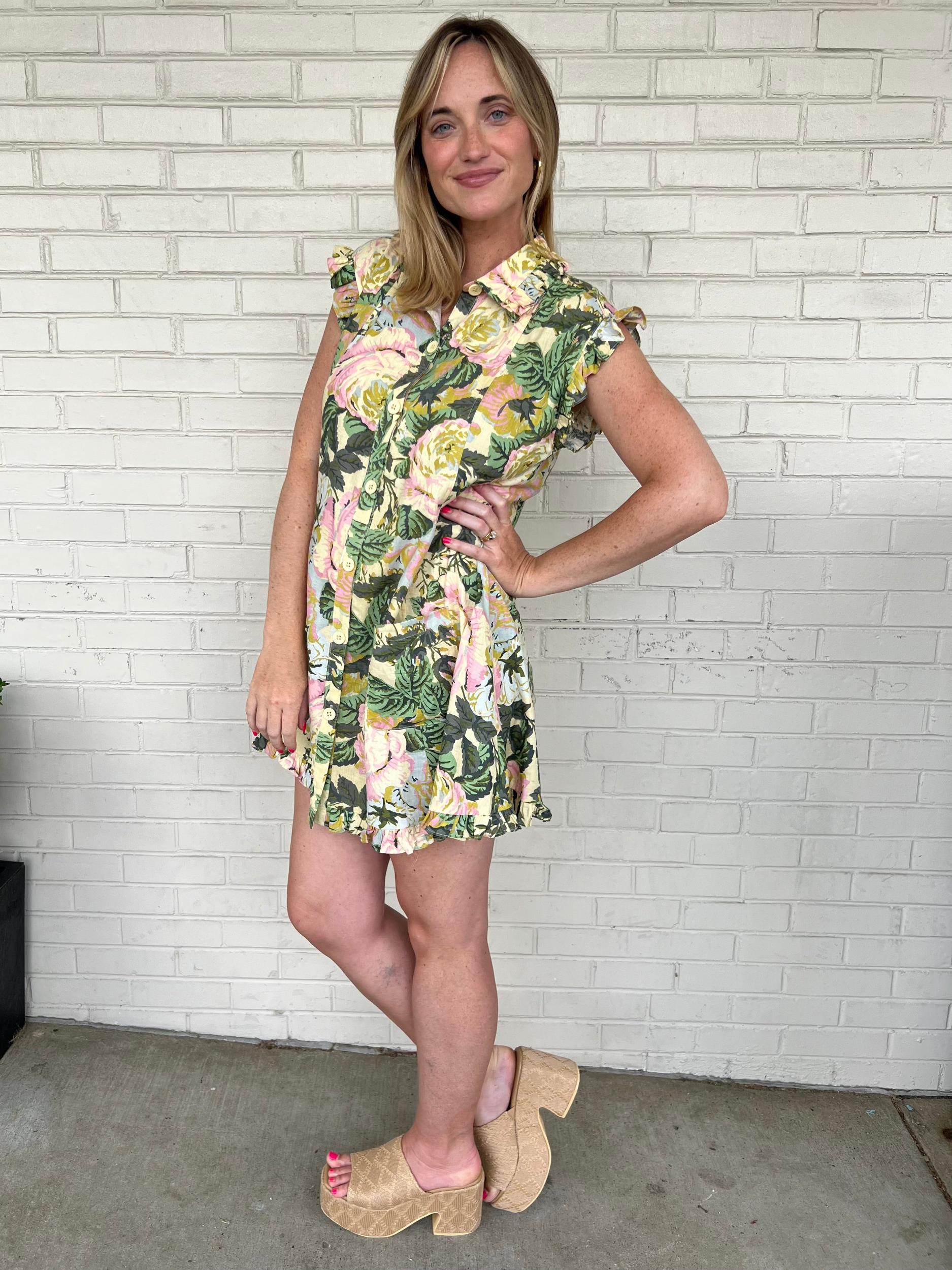 Elena Linen Mini Dress Product Image