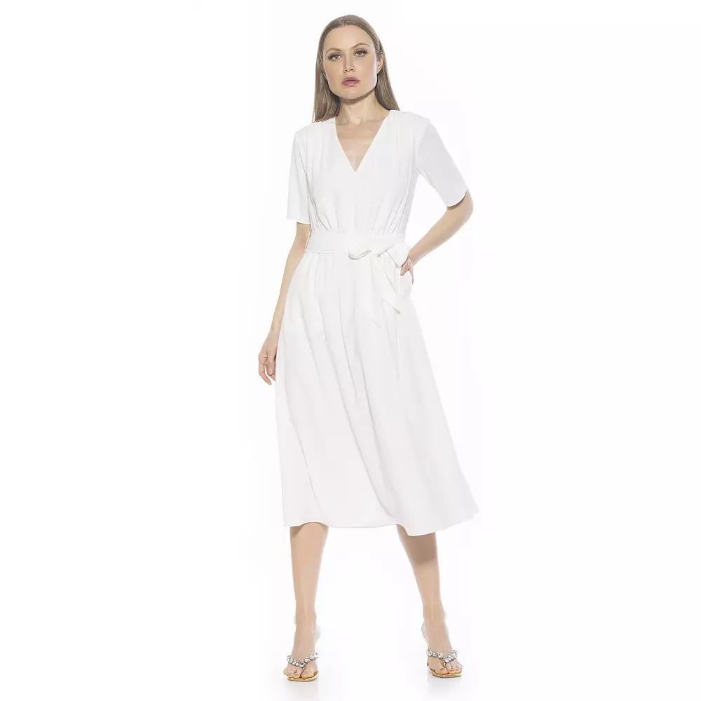 Women's ALEXIA ADMOR Larisa Fit & Flare Waist Tie Midi Dress,  Product Image