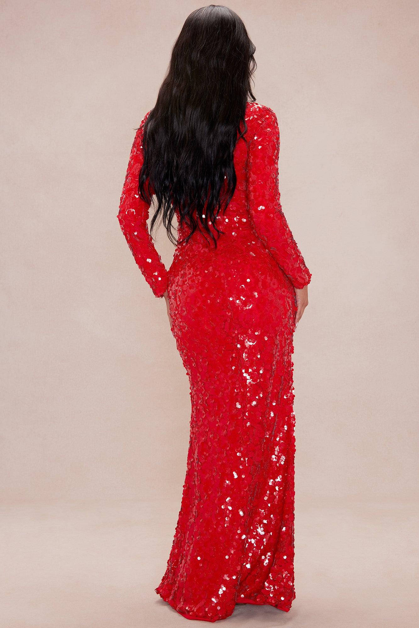Ariana Embellished Gown - Red Product Image