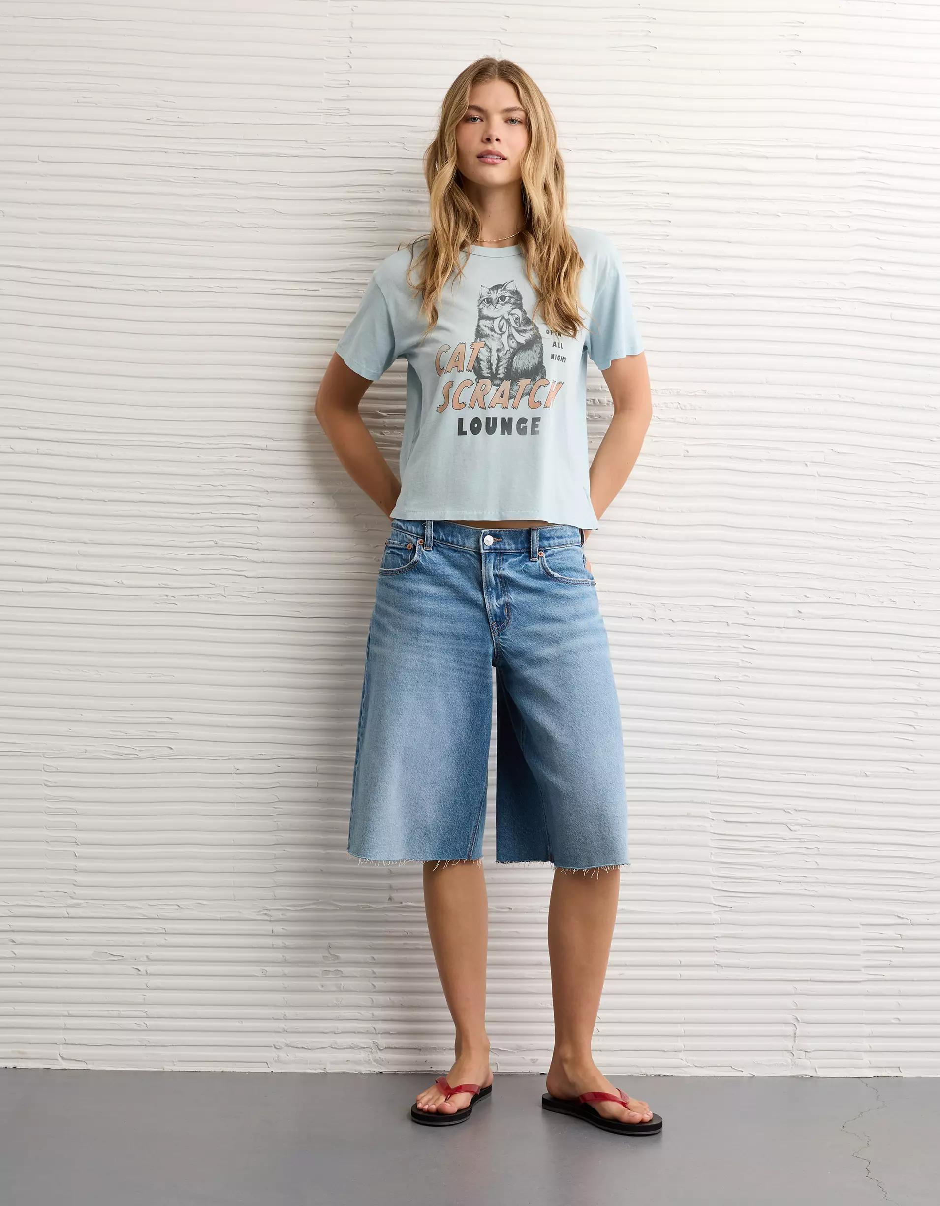 AE Ex-Boyfriend Cat Graphic T-Shirt Product Image