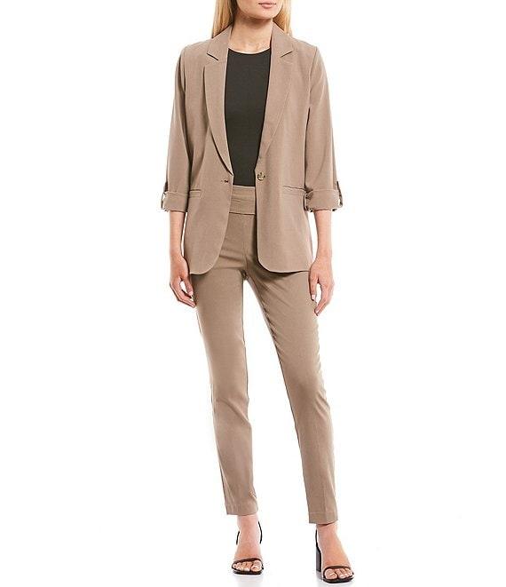 Takara Coordinating Notch Collar Roll Tab Suiting Blazer Product Image