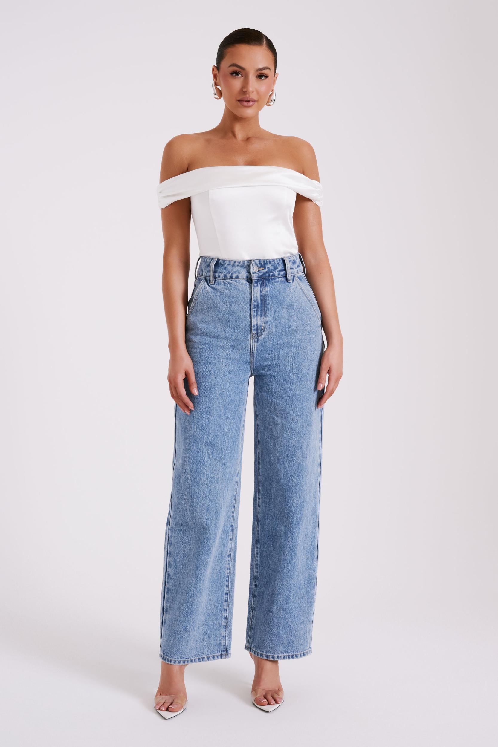 Anysa Satin Strapless Top - Ivory Product Image